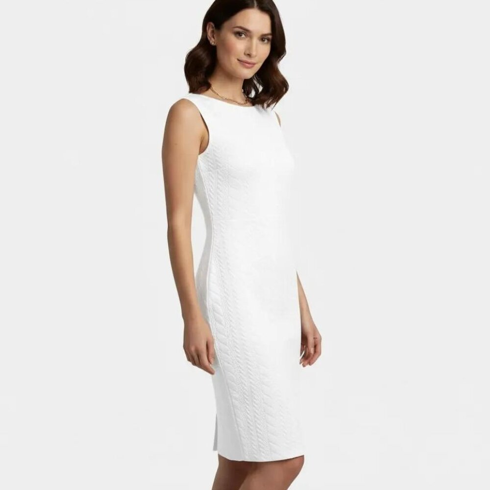 New York & Company Women's Stretch White‎ Bodycon Sleeveless Dress Small/8 NWT